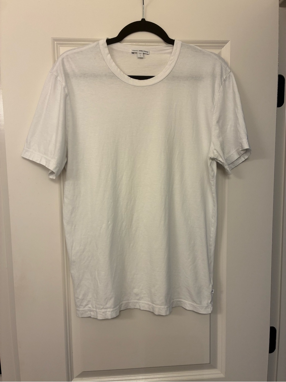 James Perse White Short Sleeve Crewneck Tee